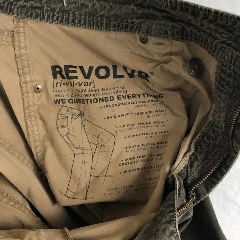 KUHL Revolvr Hiking Pants Men's 38x36 Olive Green UberKuhl Articulated Utility